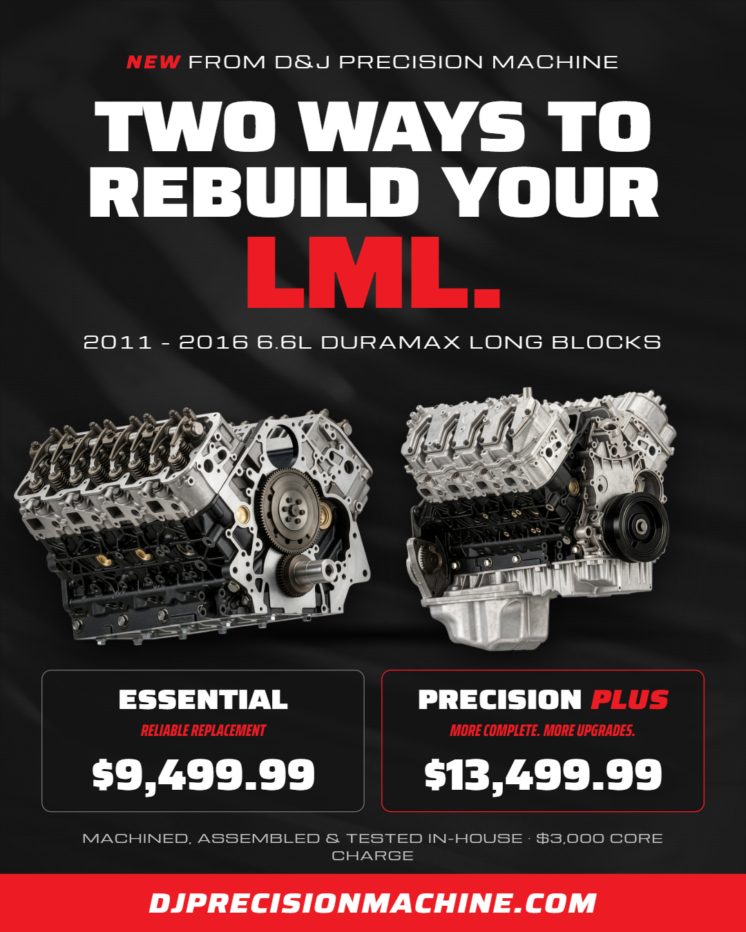 D&J 2011–2016 LML Duramax long block